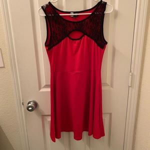 Red and black dress